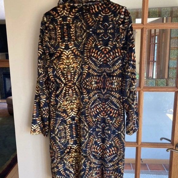 Free People Retro Print Faux Fur Coat - Picture 3 of 8